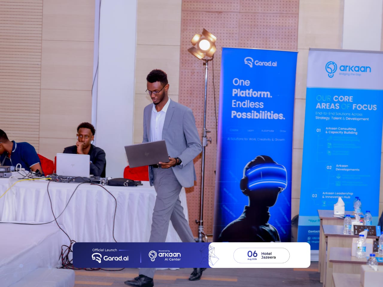 Jabir working at the Garad AI launch