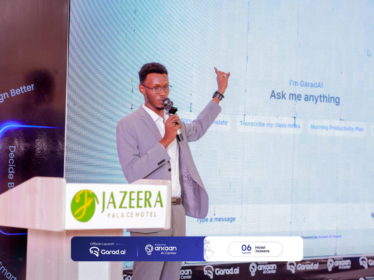 Jabir presenting Garad AI at its official launch
